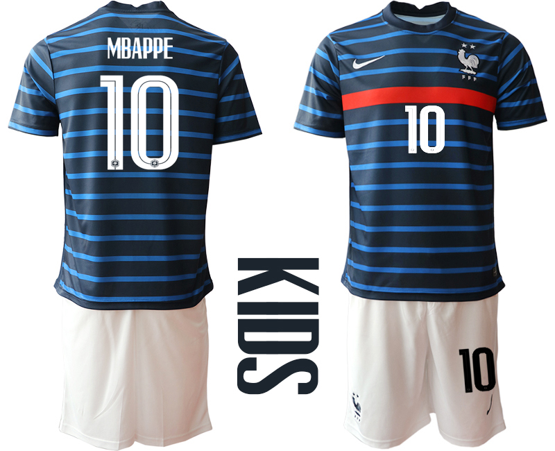 2021 France home Youth 10 soccer jerseys